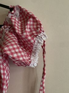 Gingham Off-Shoulder Top