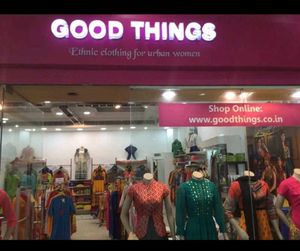 Blue Kurti With Gold Work