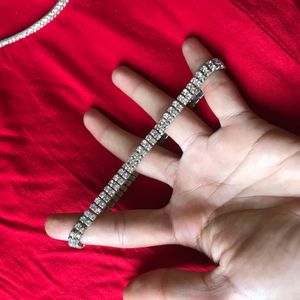 2 In 1 Fully Diamond Studed Anklets. Can Be Used As Bracelet Also . Good Quality