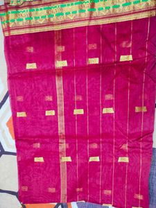 Bandhani Print Maroon Saree