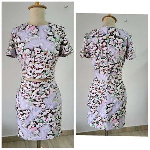 Floral Two-Piece Dress Length  32 Inches