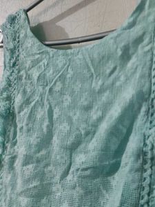 Beach Lace Trim Pretty Back Crop Top