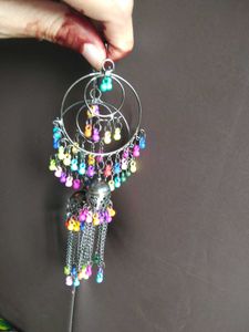 Colorful Beaded Jhumka Hoop Earrings