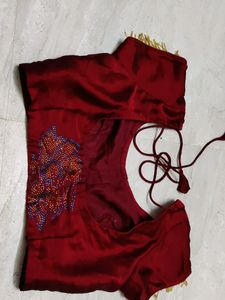 Excellent Stone Work Saree With Blouse