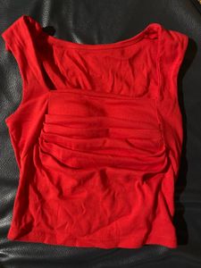 Red Ruched Top