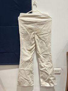 White Corduroy Flared Jeans