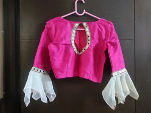 White And Pink Lehenga With Blouse
