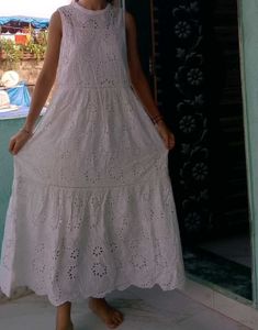 White Eyelet Maxi Dress
