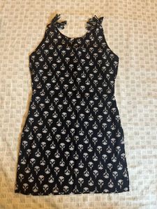 Black Floral short kurti
