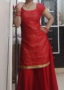 full gher plazzo suit dupatta