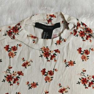 Forever 21 Floral Print Long Sleeve Top