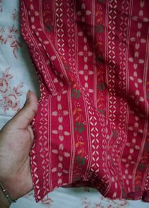 Pink Printed Sleevless Kurti