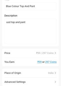 Blue Colour Top And Pant