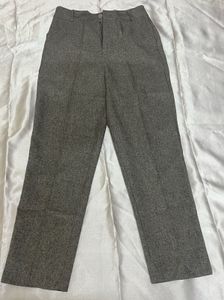 Grey Straight Leg Cropped Pants