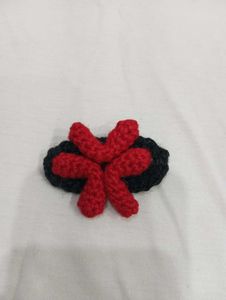 Red & Black Crochet Hair Clip