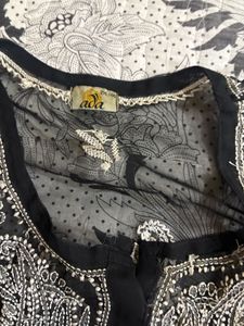 Black Embroidered Kurta Set