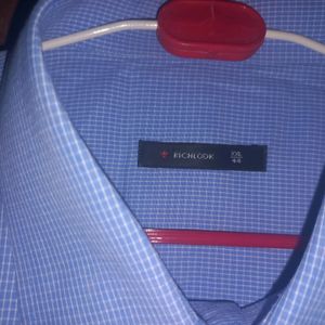 Light Blue Colour Rich Look Half Sleeve Shirt