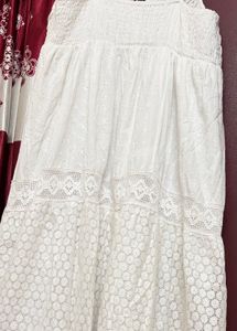 White Lace Tiered Dress