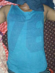 Blue Graphic Tank Top