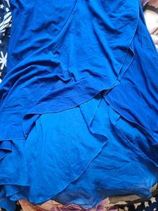 Blue Tube Ruffle Dress