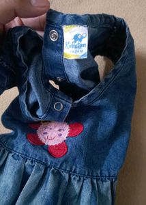 Denim Blue Frock For Girls Kid