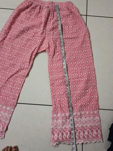 Pink Embroidered Palazzos