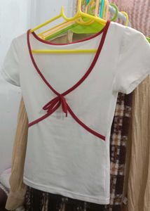 🌸V Neck Bow Top