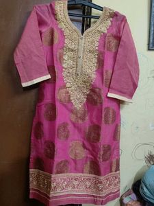 Pink &amp; Gold Kurta salwar set
