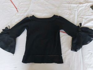 Black Top with Bell Sleeves