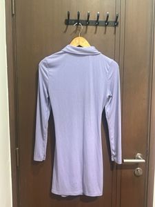 Lavender Ruched Shirt Dress
