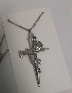 Vintage Rose Cross Necklace