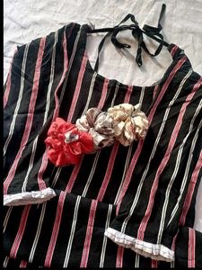 Ribbed Kurta Set