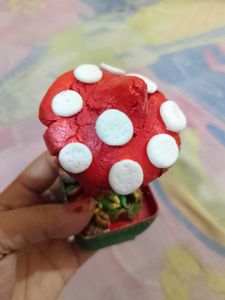 Red And White Cute Mashroom Showpiece With Freebie