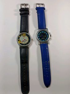 Two Vintage Timepieces | Black and Blue