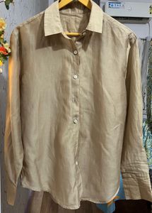 Beige Button-Down Top