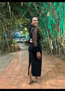 Black Sheer Sleeve Dress
