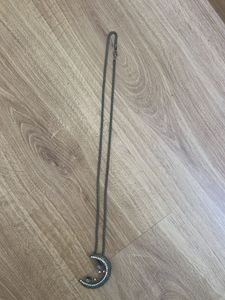 MOON BLACK METAL PENDANT AND CHAIN