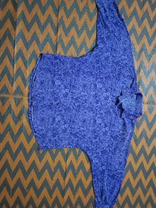 Purple Floral Print Ethnic Kurta