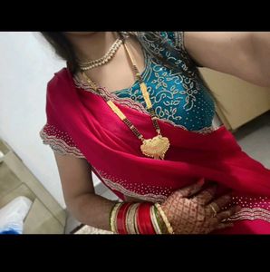 Elegant Maroon Saree+ stiched blouse