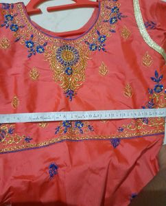 Red Frock With Dupatta