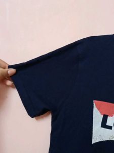No Brand Navy Blue Logo T-Shirt