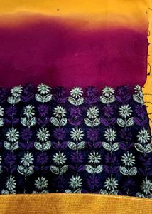 Beautiful Two Shaded  Saree With Blouse