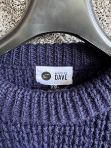 Navy Blue Knit Pullover Sweater