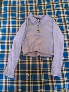 Lilac Ribbed Crop Top