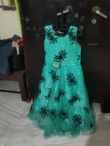 Green Floral Girls Dress