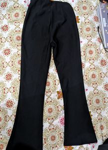 Bootcut Black Ribbed Trouser ⚫