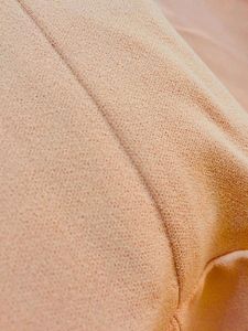 AJIO peach one shoulder off party dress