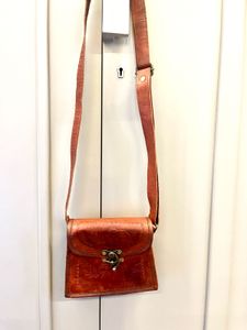 Embossed Leather Elephant Crossbody Bag