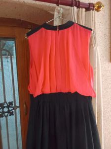Peach Black Long Dress