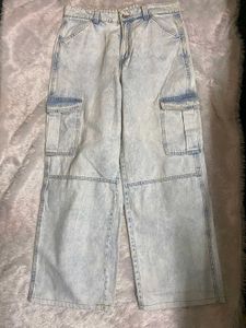 H&amp;M Light Wash Cargo Jeans
